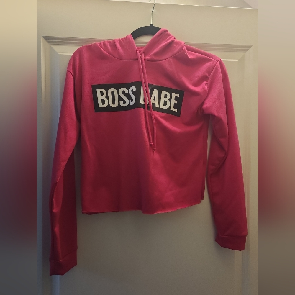 Boss babe crop hoodie